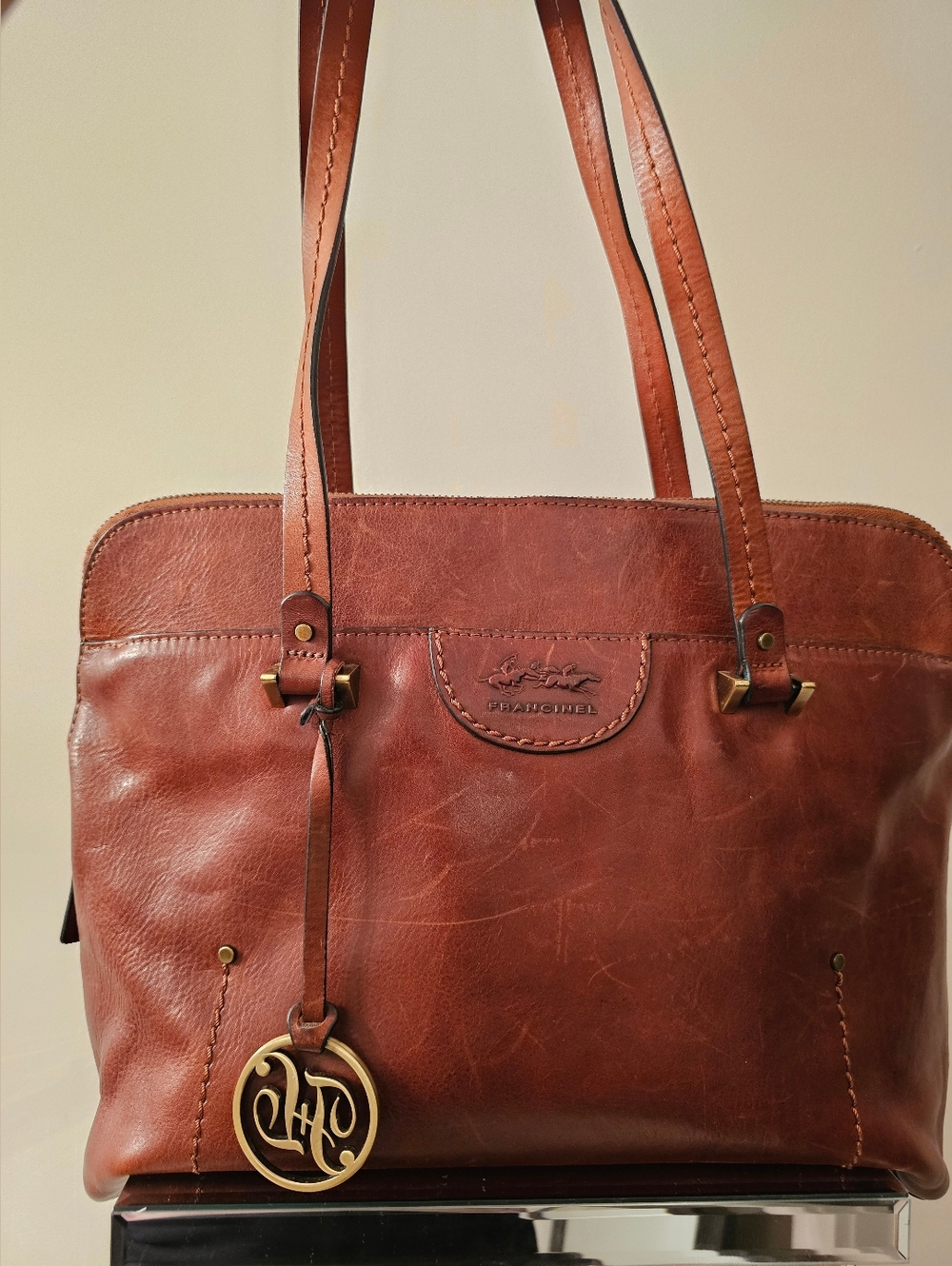 Francesco Biasia Brown Leather Tote Bag